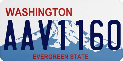 WA license plate AAV1160