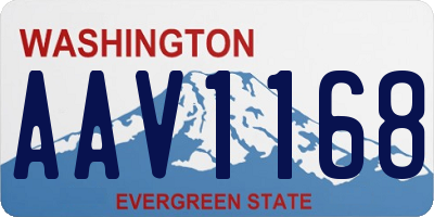 WA license plate AAV1168