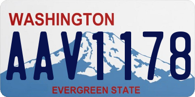 WA license plate AAV1178