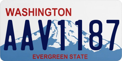 WA license plate AAV1187