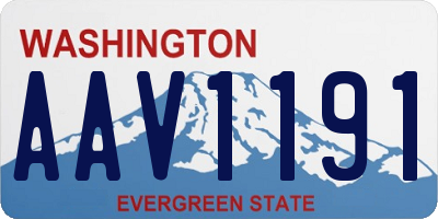 WA license plate AAV1191
