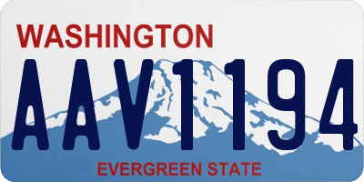 WA license plate AAV1194
