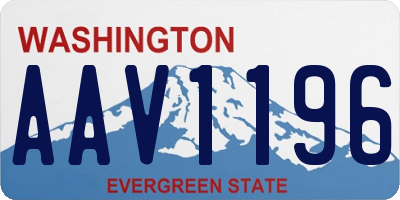WA license plate AAV1196