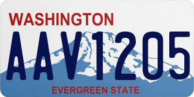 WA license plate AAV1205