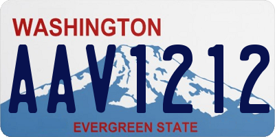 WA license plate AAV1212