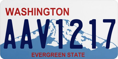 WA license plate AAV1217