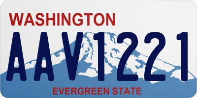 WA license plate AAV1221