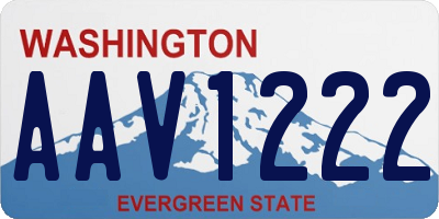 WA license plate AAV1222