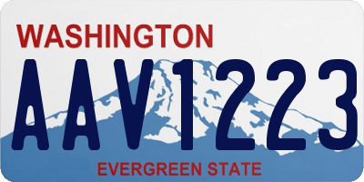 WA license plate AAV1223
