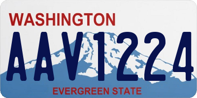 WA license plate AAV1224