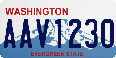WA license plate AAV1230