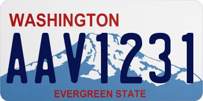 WA license plate AAV1231