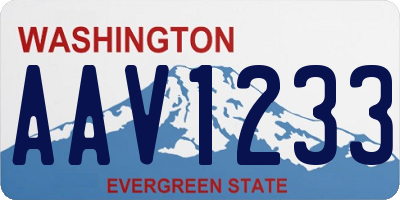 WA license plate AAV1233