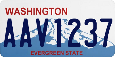 WA license plate AAV1237