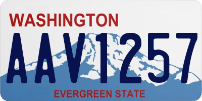 WA license plate AAV1257