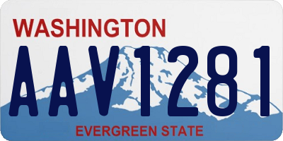 WA license plate AAV1281