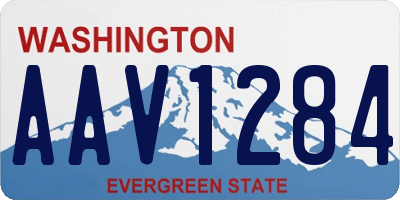 WA license plate AAV1284