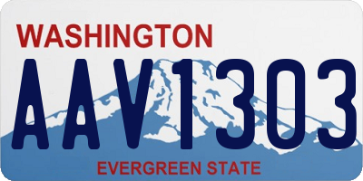 WA license plate AAV1303