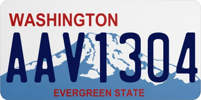 WA license plate AAV1304