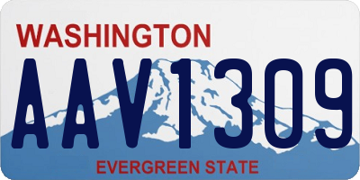 WA license plate AAV1309