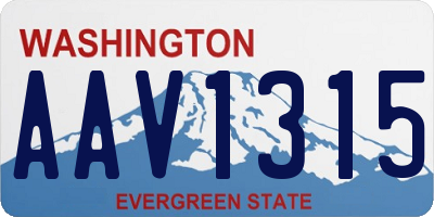 WA license plate AAV1315