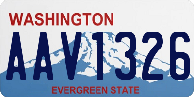 WA license plate AAV1326
