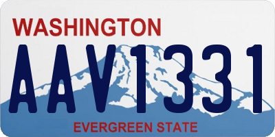 WA license plate AAV1331
