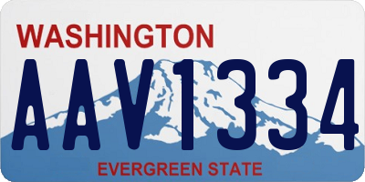 WA license plate AAV1334