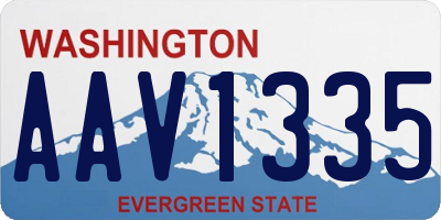 WA license plate AAV1335
