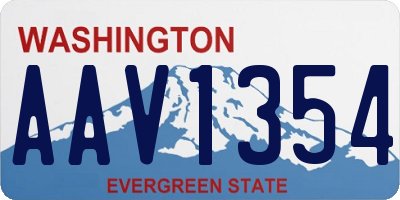 WA license plate AAV1354