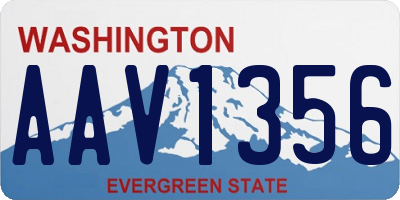 WA license plate AAV1356