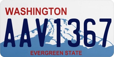 WA license plate AAV1367