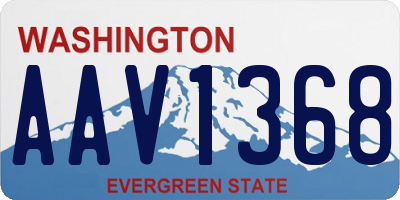 WA license plate AAV1368
