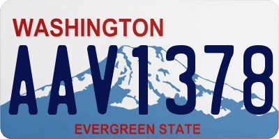 WA license plate AAV1378