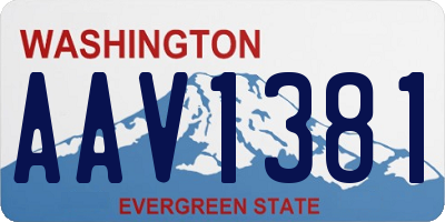 WA license plate AAV1381