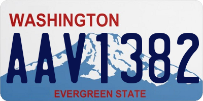 WA license plate AAV1382
