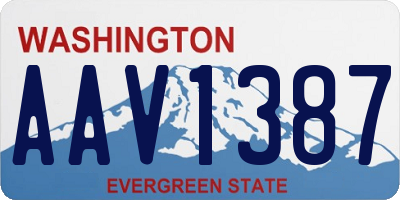 WA license plate AAV1387