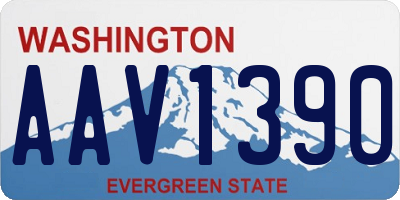 WA license plate AAV1390