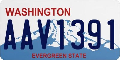 WA license plate AAV1391