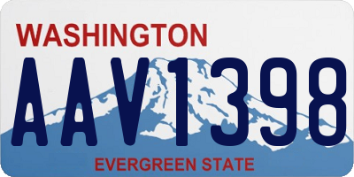 WA license plate AAV1398