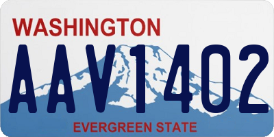 WA license plate AAV1402