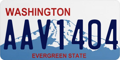 WA license plate AAV1404