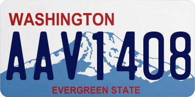 WA license plate AAV1408