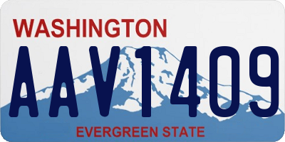 WA license plate AAV1409