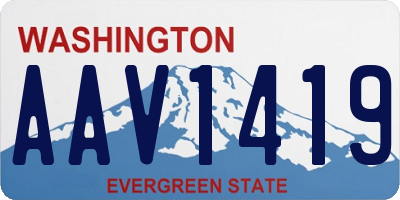 WA license plate AAV1419