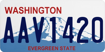 WA license plate AAV1420