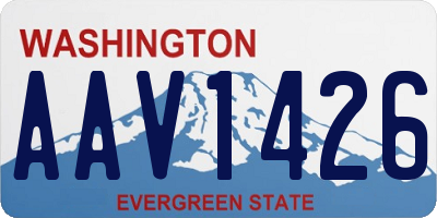 WA license plate AAV1426