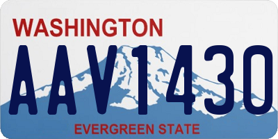 WA license plate AAV1430