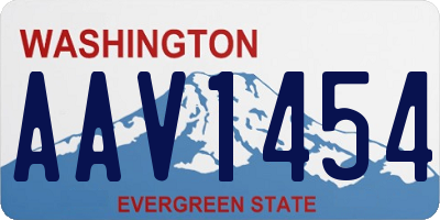 WA license plate AAV1454