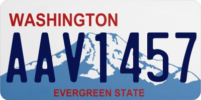 WA license plate AAV1457